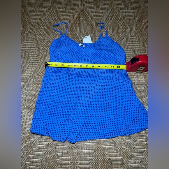 MOON RIVER Women's Cowl Back Woven Camisole Blue Top, Polka Dot, Size S, NWT - Picture 5 of 10